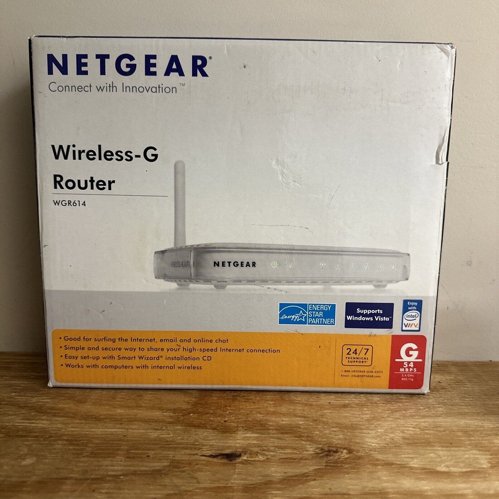 Netgear WGR614 54 Mbps 4-Port 10/100 Wireless G Router New in box‎